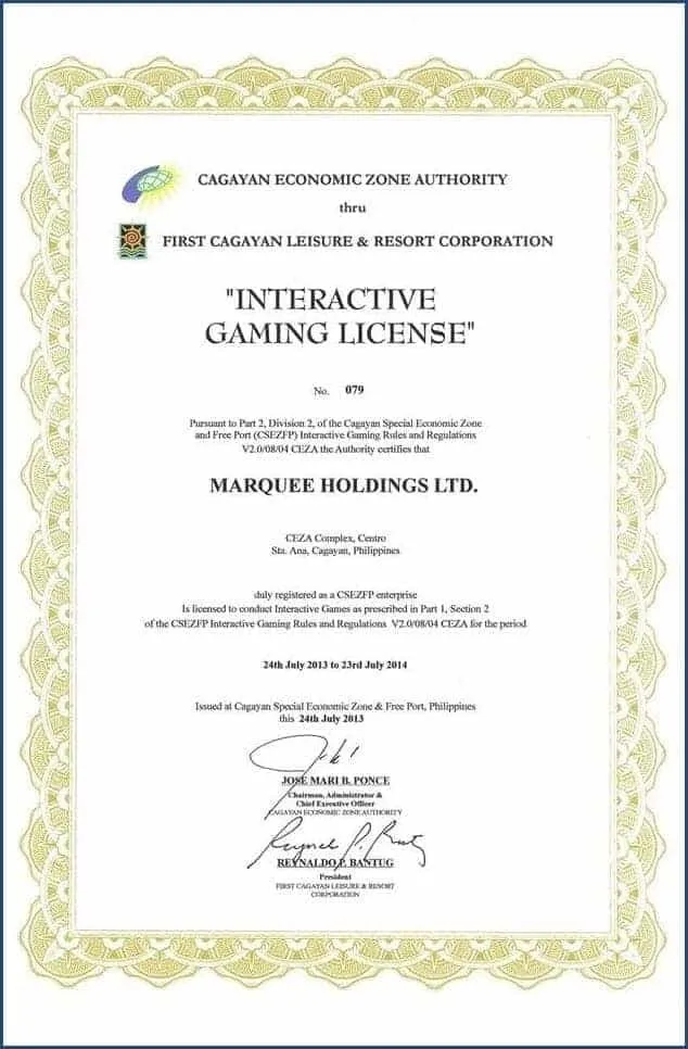 Giấy phép cagayan seating.us.com